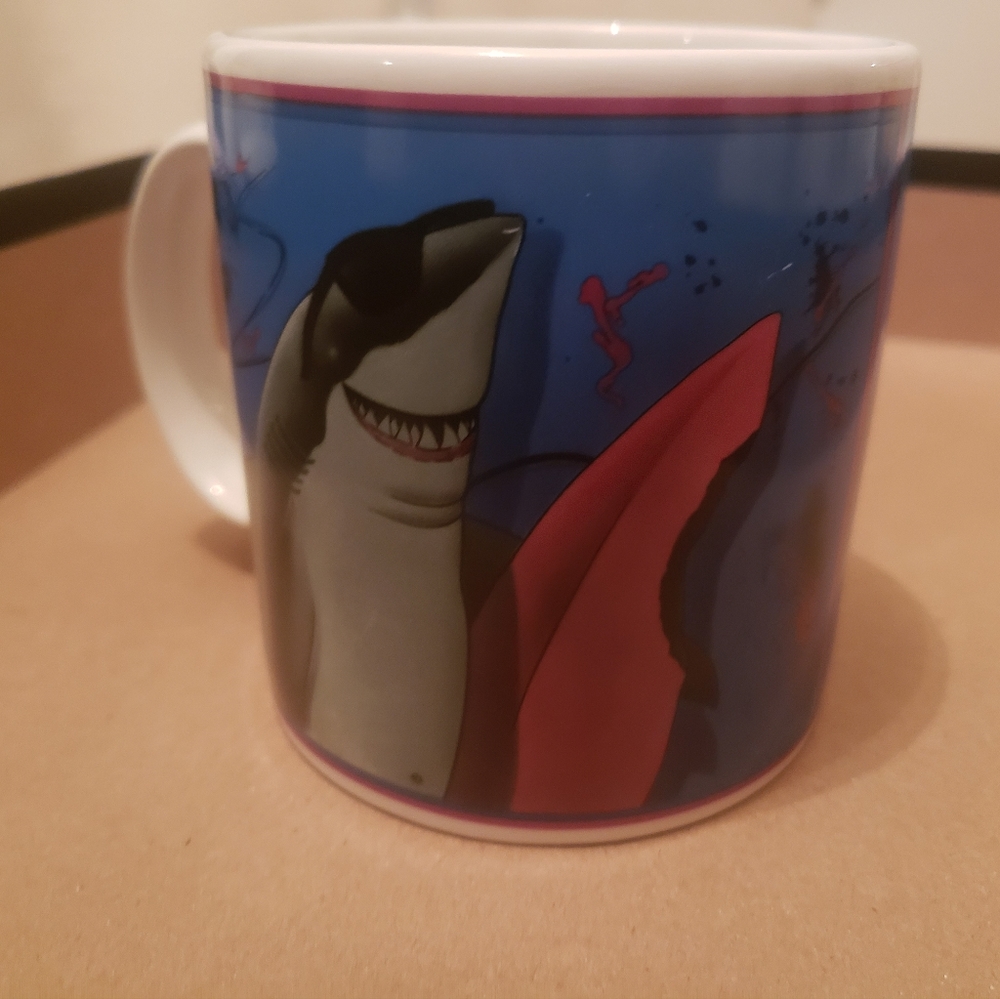 surfs up surf shark coffee mug